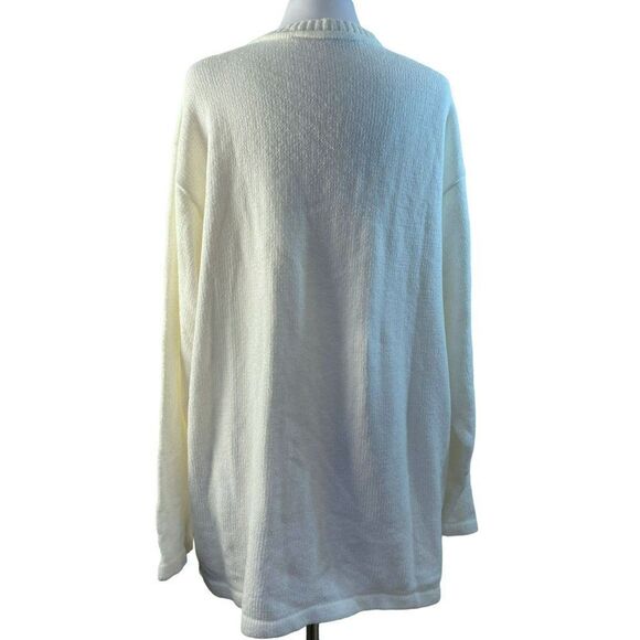 South Pole White Velour Pullover Sweater XL Crew Neck Acrylic Tunic Length NEW - Picture 4 of 5